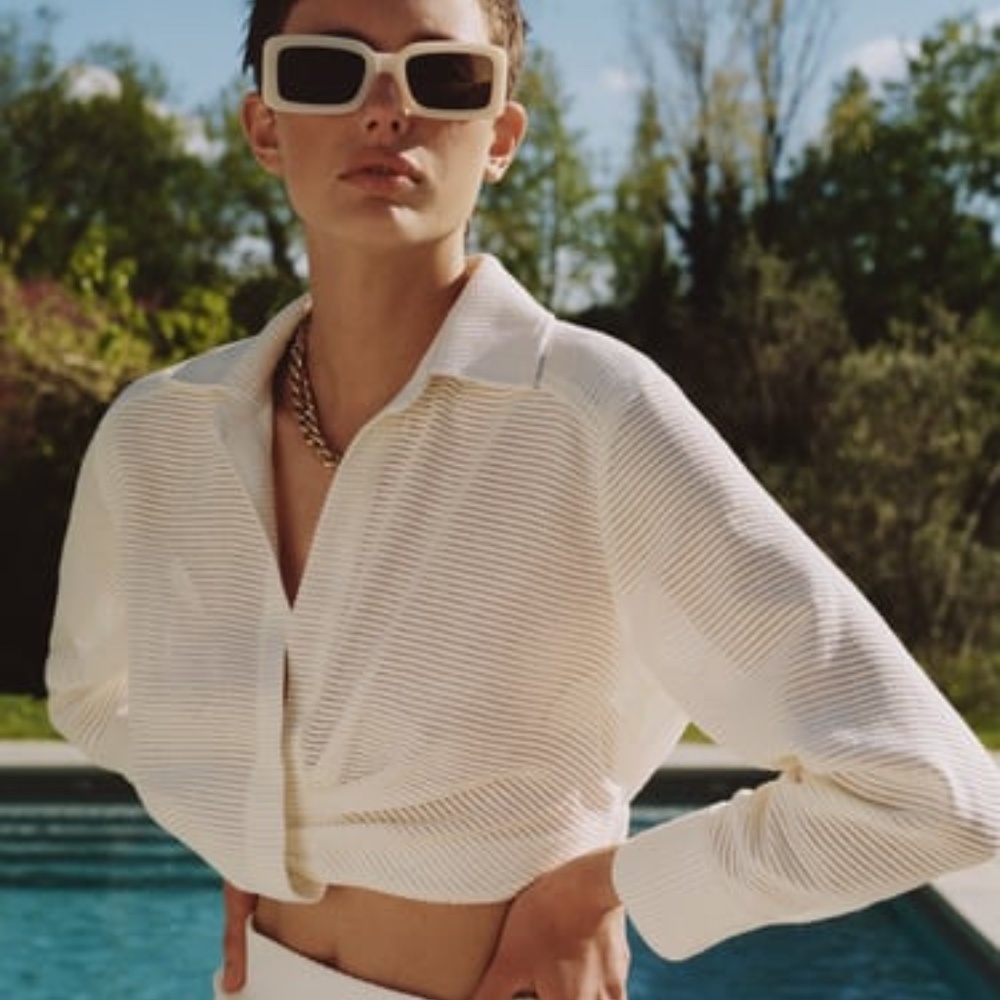 Zara Draped Cropped top and midi skirt